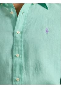 Polo Ralph Lauren Koszula 710968915001 Zielony Slim Fit. Typ kołnierza: polo. Kolor: zielony. Materiał: len #5