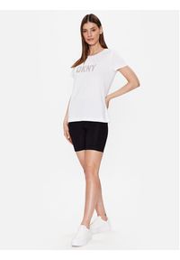 DKNY T-Shirt P9BH9AHQ Biały Regular Fit. Kolor: biały. Materiał: bawełna