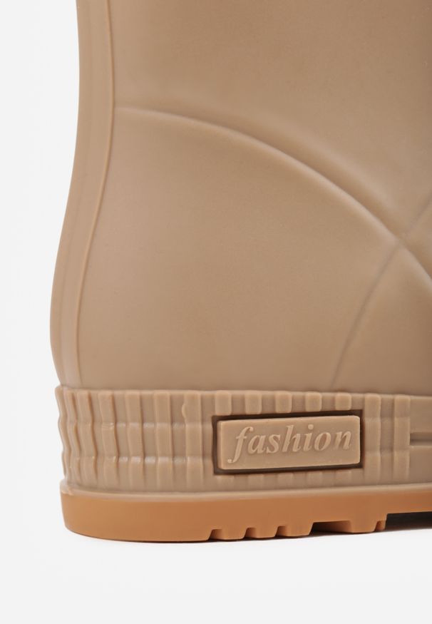 Renee - Ciemnobeżowe Gumowe Kalosze za Kostkę Lunidia. Wysokość cholewki: za kostkę. Kolor: beżowy. Materiał: guma