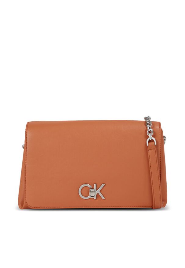 Calvin Klein Torebka Re-Lock Shoulder Bag Md K60K611057 Brązowy. Kolor: brązowy