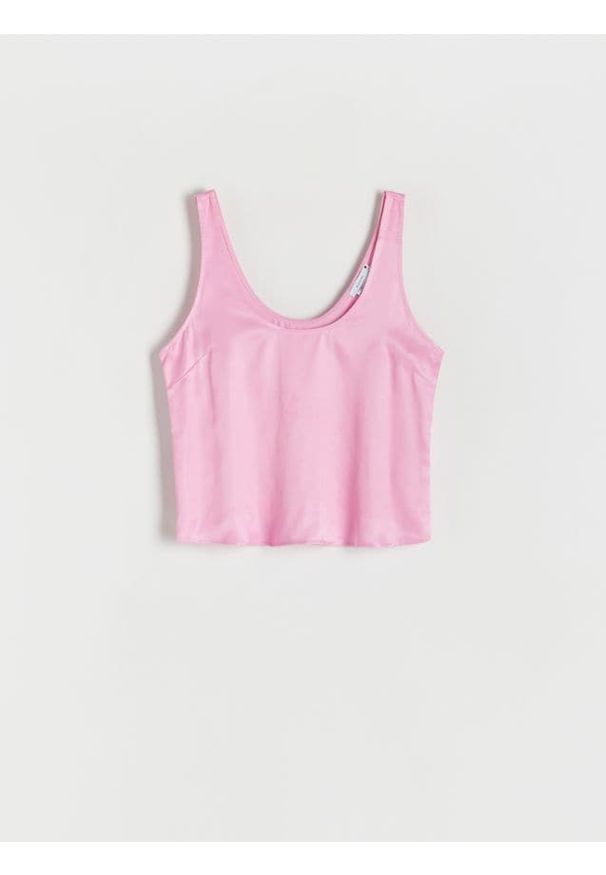 Reserved - Bluzka z wiskozy - różowy. Kolor: różowy. Materiał: wiskoza. Wzór: gładki