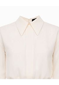 Elisabetta Franchi - ELISABETTA FRANCHI - Sukienka mini. Kolor: biały. Materiał: tkanina. Wzór: aplikacja. Typ sukienki: koszulowe. Długość: mini #2