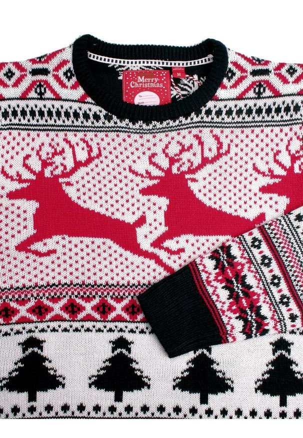 Kolorowy Sweter w Renifery, Świąteczny - Brave Soul. Kolor: wielokolorowy. Materiał: akryl. Wzór: kolorowy. Styl: wizytowy