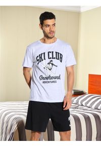 Sinsay - Piżama dwuczęściowa - szary. Kolor: szary. Długość: krótkie. Wzór: nadruk #1