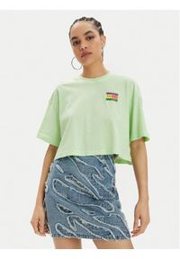 Tommy Jeans T-Shirt Summer Flag DW0DW18141 Zielony Oversize. Kolor: zielony. Materiał: bawełna #1