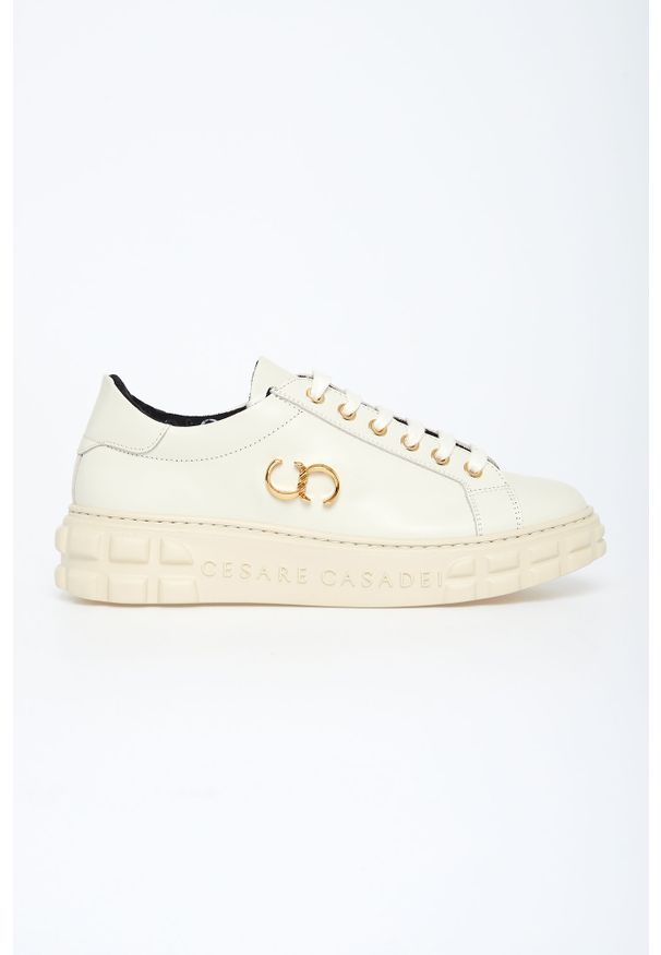Sneakersy damskie skórzane CESARE CASADEI. Materiał: skóra