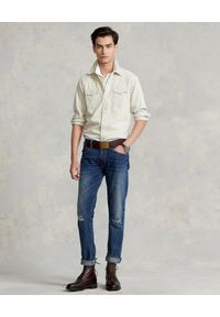 Ralph Lauren - RALPH LAUREN - Jeansowa koszula Western Classic Fit. Typ kołnierza: polo. Kolor: beżowy. Materiał: jeans. Długość rękawa: długi rękaw. Długość: długie. Wzór: napisy, aplikacja. Styl: klasyczny #5