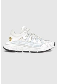 VERSACE Białe sneakersy damskie Trigreca, Rozmiar 38. Kolor: biały. Materiał: materiał