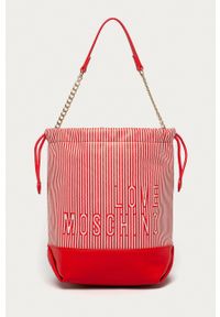 Love Moschino - Torebka. Kolor: czerwony. Rodzaj torebki: na ramię