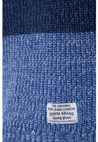 Pepe Jeans Sweter z domieszką wełny męski kolor granatowy. Okazja: na co dzień. Kolor: niebieski. Materiał: wełna. Długość rękawa: długi rękaw. Długość: długie. Styl: casual #4