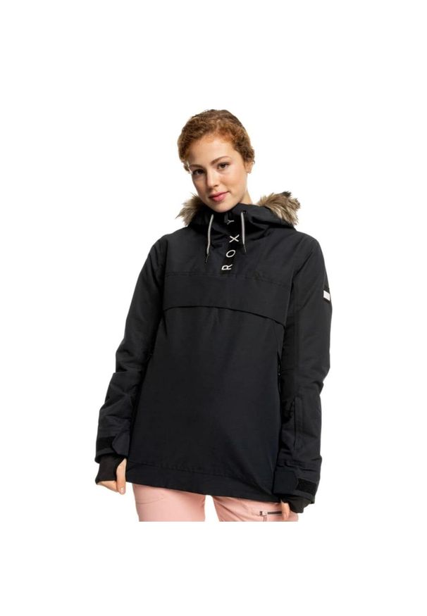 Kurtka narciarska damska Roxy Shelter anorak. Kolor: czarny. Materiał: poliester. Sport: narciarstwo