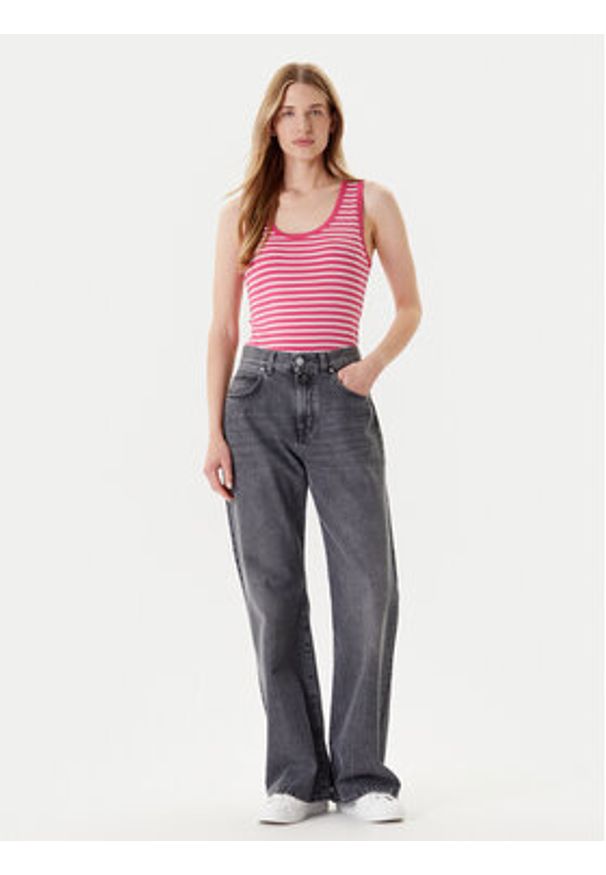 United Colors of Benetton - United Colors Of Benetton Top 30YSDH010 Różowy Regular Fit. Kolor: różowy. Materiał: bawełna