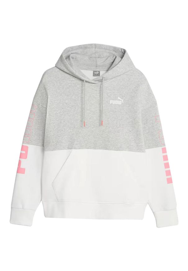 Bluza sportowa damska Puma Power Colorblock Hoodie FL. Kolor: biały, wielokolorowy, szary