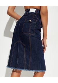 IXIAH AUSTRALIA - Jeansowa spódnica midi. Stan: podwyższony. Kolor: niebieski. Materiał: jeans. Wzór: aplikacja #4