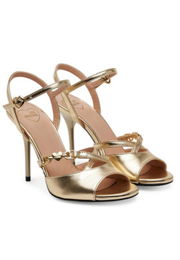 Love Moschino - LOVE MOSCHINO Sandały JA16089G1MIF0900 Złoty. Kolor: złoty. Materiał: skóra