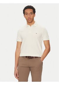 TOMMY HILFIGER - Tommy Hilfiger Polo Vertical MW0MW38951 Żółty Regular Fit. Typ kołnierza: polo. Kolor: żółty. Materiał: bawełna #1