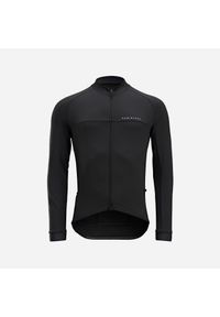 VAN RYSEL - Bluza rowerowa Triban RC100 długi rękaw. Kolor: czarny. Materiał: polar, materiał, poliester, elastan. Długość rękawa: długi rękaw. Długość: długie. Sport: kolarstwo