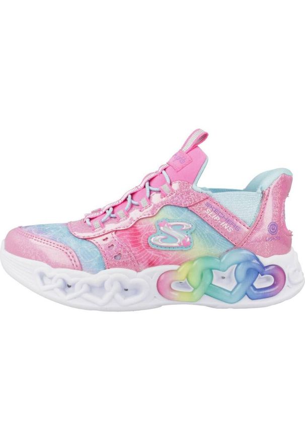 skechers - Buty do chodzenia dla dzieci Skechers Infinite Heart Light. Kolor: różowy. Materiał: syntetyk, materiał. Szerokość cholewki: normalna. Model: Skechers Sport. Sport: turystyka piesza