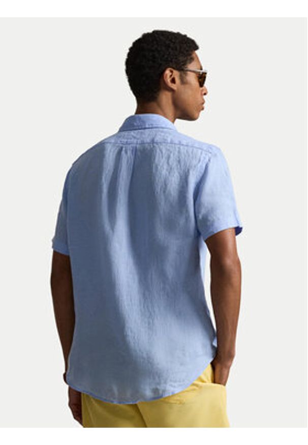 Polo Ralph Lauren Koszula 710968912501 Niebieski Regular Fit. Typ kołnierza: polo. Kolor: niebieski. Materiał: len