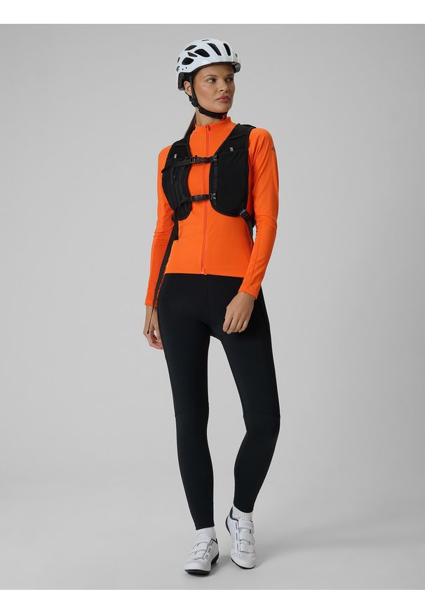 4f - 4F Longsleeve kolarski damski - pomarańczowy XS. Kolor: pomarańczowy. Materiał: skóra, materiał, tkanina. Długość rękawa: długi rękaw. Długość: krótkie. Sport: kolarstwo