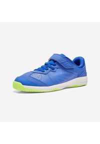 Decathlon - Buty sportowe dla dzieci Artengo TS 160. Okazja: na co dzień. Zapięcie: rzepy. Kolor: żółty, niebieski, wielokolorowy, zielony. Materiał: kauczuk. Szerokość cholewki: normalna