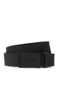 BOSS - Boss Pasek Męski Icon-S1 50471333 Czarny. Kolor: czarny. Materiał: skóra