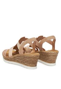 Rieker Sandały 61913-31 Różowy. Kolor: różowy. Materiał: materiał #5