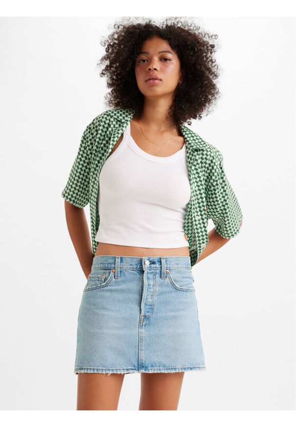 Levi's® Spódnica jeansowa Icon A46940003 Błękitny Loose Fit. Kolor: niebieski. Materiał: bawełna