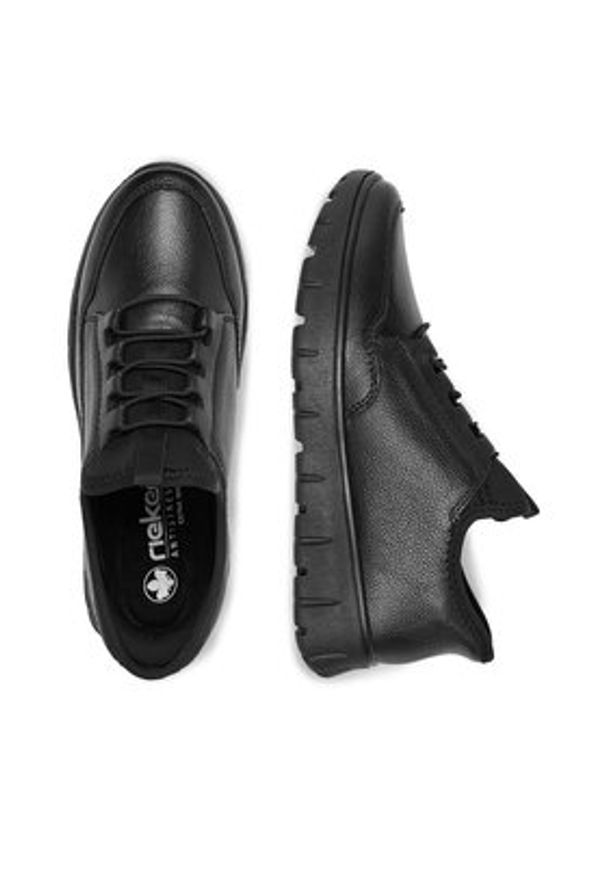 Rieker Półbuty N1357-00 Czarny. Kolor: czarny. Materiał: skóra