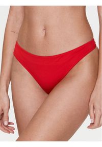 Calvin Klein Swimwear Dół od bikini KW0KW02064 Czerwony. Kolor: czerwony. Materiał: syntetyk #1