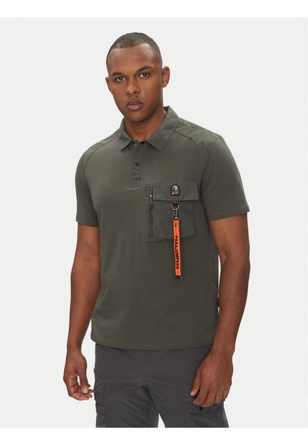 Parajumpers Polo Rescue 25SMPMPORE10 Zielony Regular Fit. Typ kołnierza: polo. Kolor: zielony. Materiał: bawełna