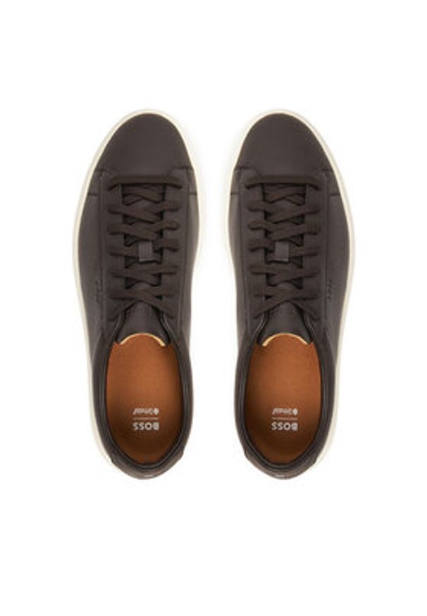 BOSS Sneakersy Kieran 50548716 Brązowy. Kolor: brązowy. Materiał: skóra