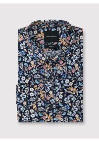 Pako Lorente - PAKO LORENTE - Granatowa koszula w kwiaty. Kolor: niebieski. Materiał: elastan, bawełna. Długość rękawa: długi rękaw. Długość: długie. Wzór: kwiaty #3