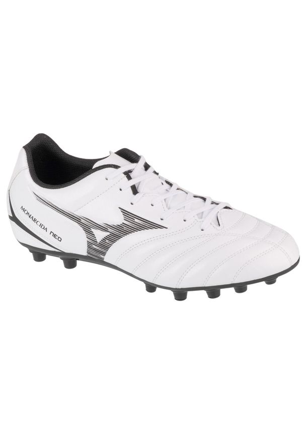 Buty piłkarskie męskie Mizuno P1GA242609. Zapięcie: sznurówki. Kolor: biały. Materiał: syntetyk, tkanina, materiał, skóra. Szerokość cholewki: normalna. Sport: piłka nożna