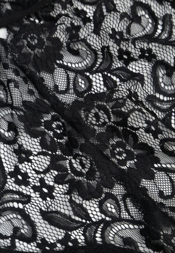 Renee - Czarne Body Halter z Koronki z Odkrytymi Plecami i Wiązaniem na Plecach Malitea. Kolor: czarny. Materiał: koronka. Wzór: koronka