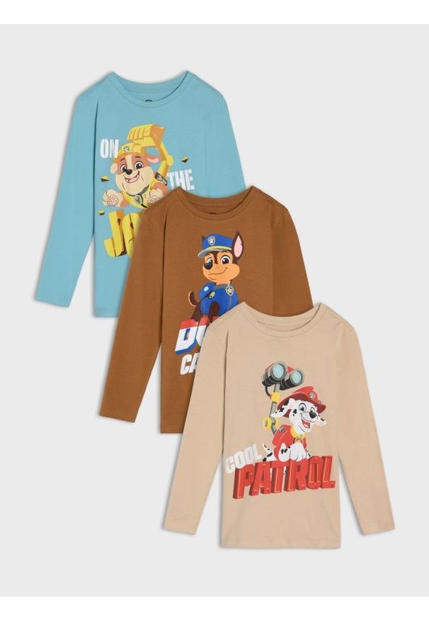 Sinsay - Koszulka z długimi rękawami Psi Patrol 3 pack - wielobarwny. Długość rękawa: długi rękaw. Długość: długie. Wzór: nadruk