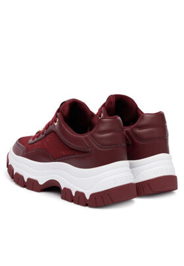 Guess Sneakersy FLFBRT ELE12 Bordowy. Kolor: czerwony. Materiał: skóra
