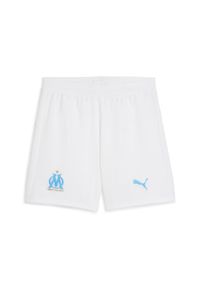 Puma - Młodzieżowe szorty Olympique Marsylia 25/26 PUMA White Bleu Azur Blue. Kolor: biały, wielokolorowy, niebieski. Materiał: tkanina. Sport: piłka nożna