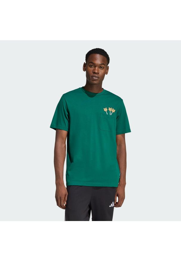 Adidas - Koszulka Novelty Dart Graphic. Kolor: zielony. Sport: fitness