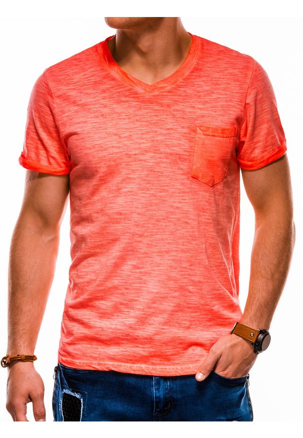 Pomarańczowy t-shirt Ombre Clothing