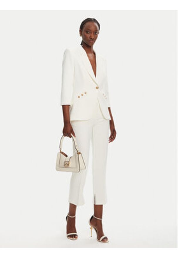 Elisabetta Franchi Chinosy PA-098-52E2-V320 Biały Regular Fit. Kolor: biały. Materiał: syntetyk