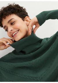 bonprix - Sweter z golfem. Typ kołnierza: golf. Kolor: zielony. Styl: elegancki #3