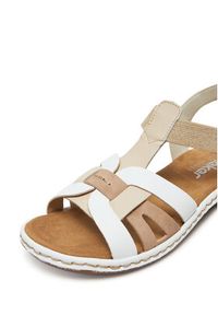 Rieker Sandały 65918-81 Biały. Kolor: biały. Materiał: materiał #3