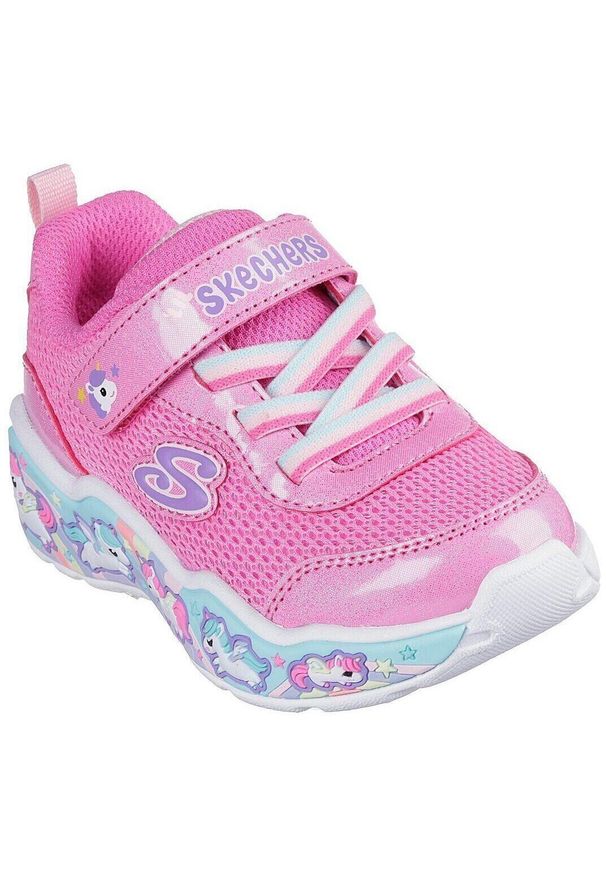 skechers - Adidasy Skechers Play Scene - Fun Squ, Dzieci. Okazja: na uczelnię. Kolor: różowy. Materiał: materiał. Model: Skechers Sport. Sport: joga i pilates