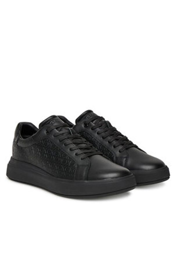 Calvin Klein Sneakersy Chunky Low Top Lace Up Mono HM0HM01970 Czarny. Kolor: czarny. Materiał: skóra