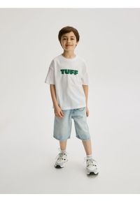 Reserved - T-shirt z nadrukiem - złamana biel. Materiał: bawełna, dzianina. Wzór: nadruk #1