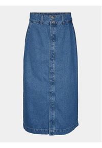 Vero Moda Spódnica jeansowa 10302007 Niebieski Regular Fit. Kolor: niebieski. Materiał: bawełna