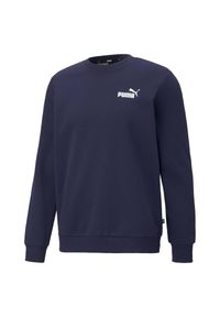 Bluza Puma ESS Small Logo Crew. Kolor: niebieski. Materiał: bawełna, guma. Wzór: nadruk. Sport: joga i pilates #1