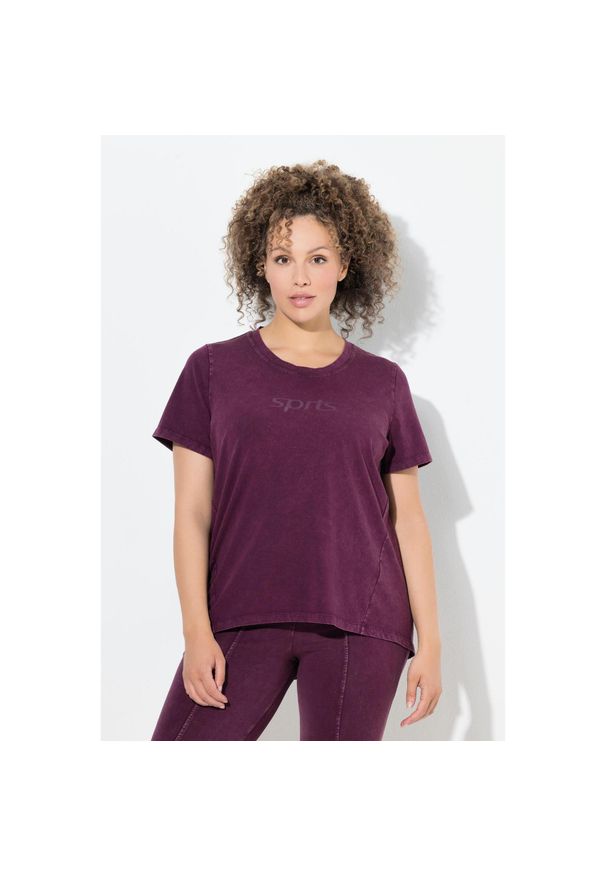 ULLA POPKEN - Damskie Koszulka styl vintage klasyczna okrągły dekolt krótki rękaw. Kolekcja: plus size. Kolor: czerwony. Materiał: materiał, elastan, bawełna. Długość rękawa: krótki rękaw. Długość: krótkie