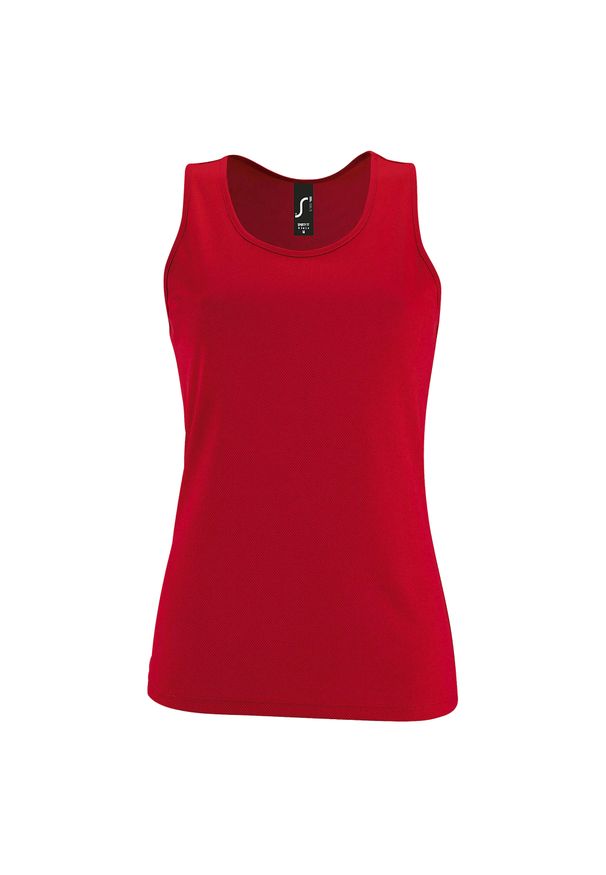 SOL'S - Damski Sportowy Podkoszulek. Kolor: czerwony. Styl: sportowy